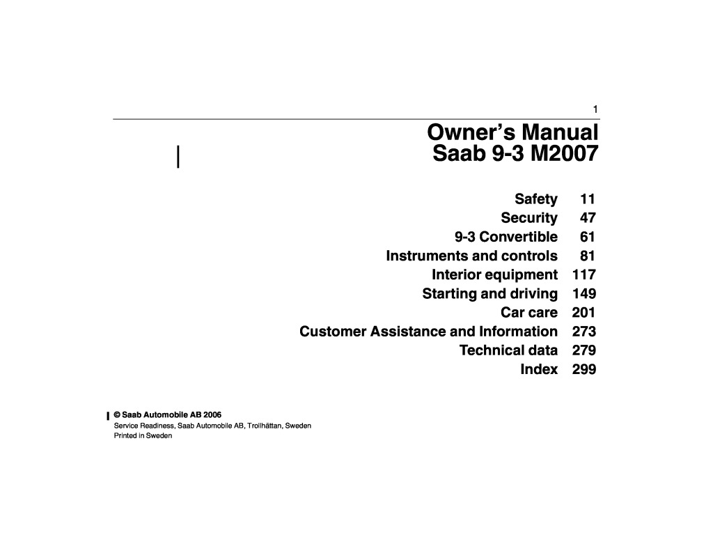 Diagram Technical Service Saab 93 2006